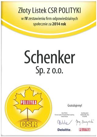 Prestiżowa nagroda  dla DB Schenker Logistics