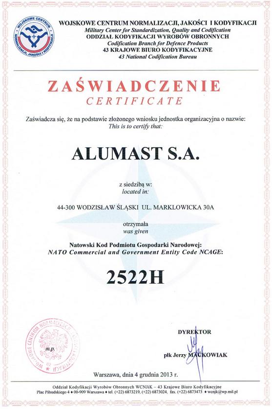 Alumast SA dla Polskiej Grupy Zbrojeniowej