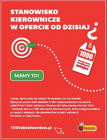 Biedronka zatrudni 1000 absolwentów!