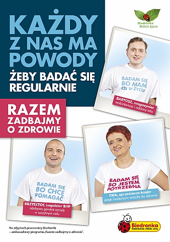 Biedronka zachęca pracowników i klientów do profilaktyki zdrowotnej