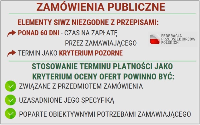FPP Wydłużone terminy płatności - przykład niezgodnych z prawem zapisów SIWZ