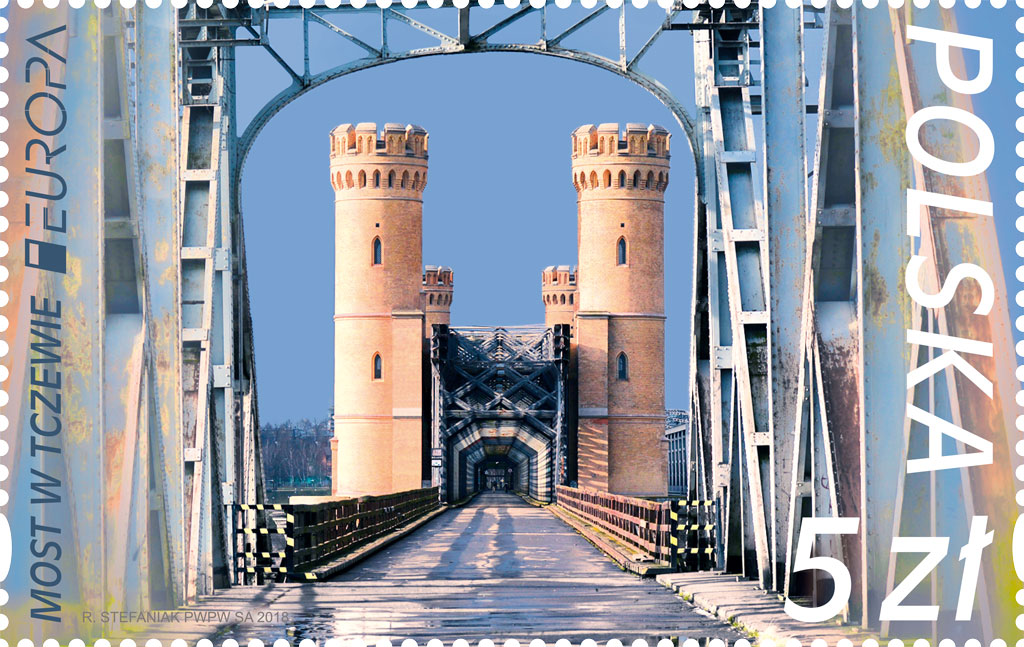 Most w Tczewie na znaczkach pocztowych