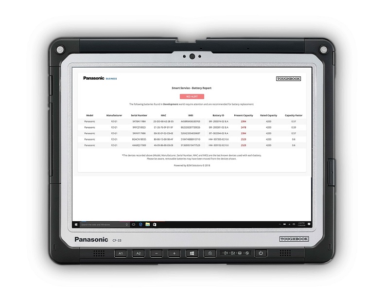 CF-33 front with Smart Battery Warranty Report