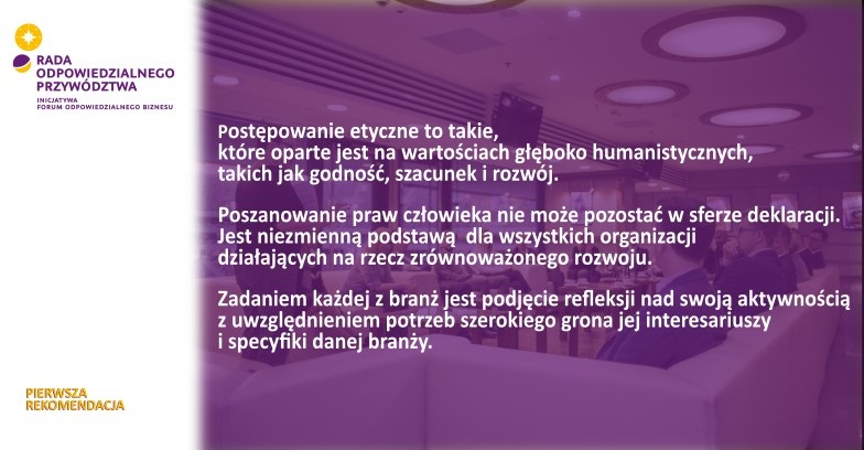 1 rekomendacja Rady Odpowiedzialnego Przywództwa