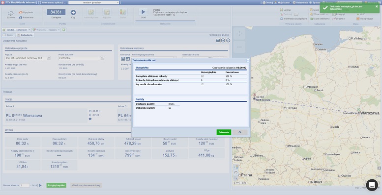 Podsumowanie importu danych w Map&Guide internet tender+