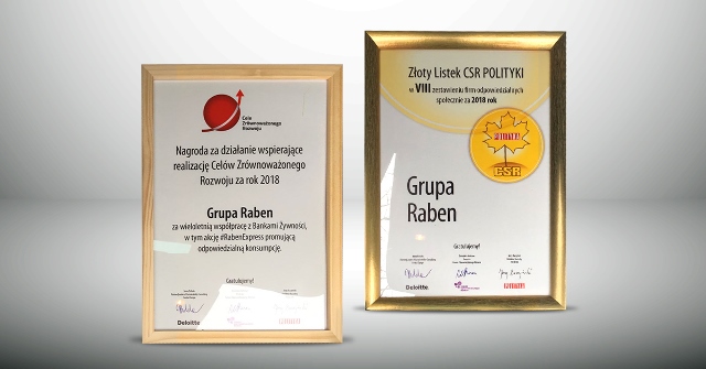 Raben została uhonorowany Złotym Listkiem CSR 