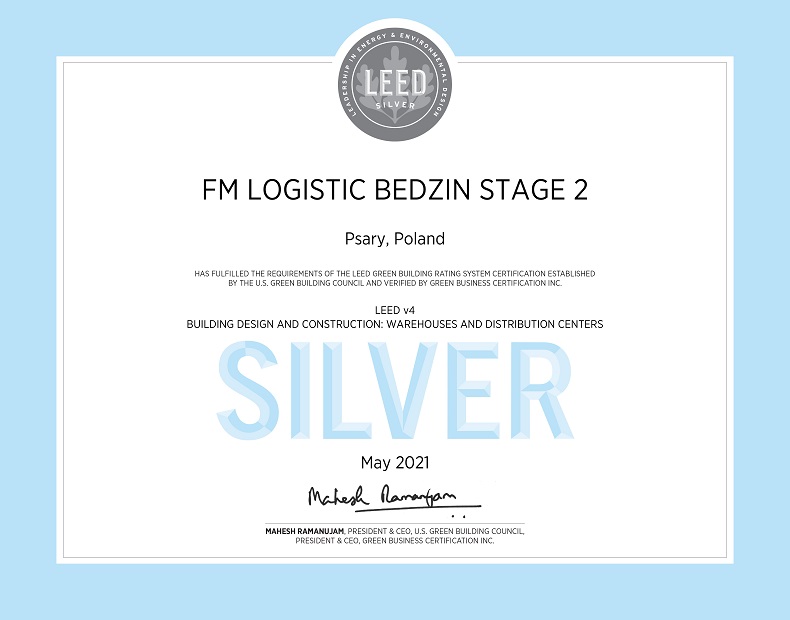 Certyfikat LEED® SILVER